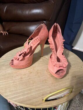 Peachy Ruffle Heels